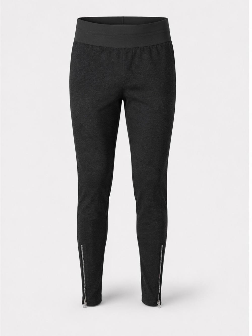 Milano Women's Med Charcoal Heather Leggings Ankle Zip Ponte Pull On Pants NWT